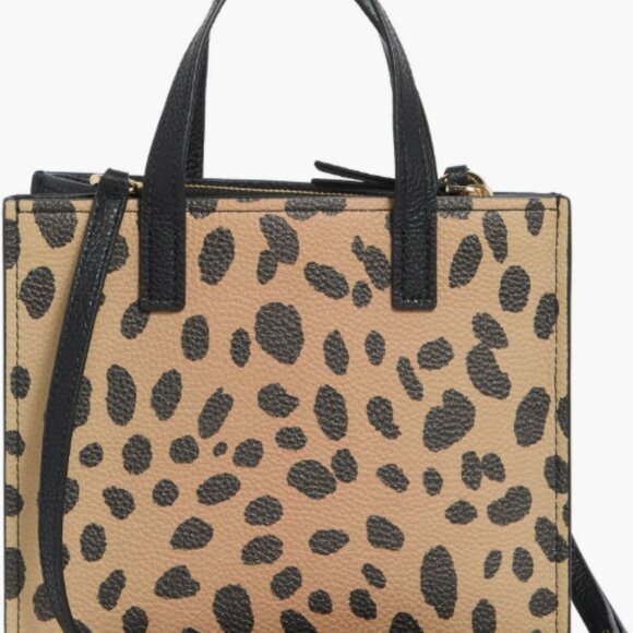 Marc Jacobs LEATHER Leopard Cheetah Small Tote Crossbody Bag Purse - Picture 3 of 5